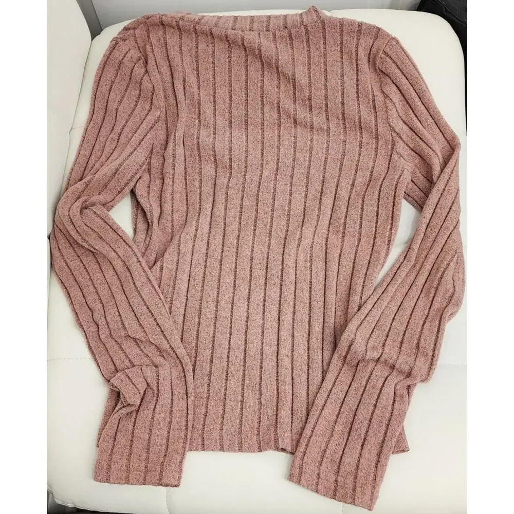 Y2K Soft Wide Ribbed V-Neck - M - Picture 3 of 4